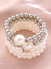 Недорогие Свадьба ACC-Женский набор браслетов из искусственного жемчуга, элегантный дизайн из серебра и жемчуга, разнообразные варианты для свадеб, вечеринок, торжественных мероприятий и в качестве свадебного аксессуара.