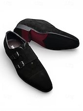 billiga Monk Shoes-Men's Formal Double Monk Strap Shoes – Elegant Leather Shoes for Weddings, Business Events and Formal Occasions