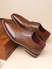 cheap Derby Shoes-Men's Brown Brogue Shoes – Classic and Elegant Design for Formal Occasions and Weddings