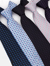 cheap Wedding Accessories-Men's Polyester Polka Dot Necktie, Multi-Color Classic Dot Pattern Tie, Elegant Slim Style for Groomsmen, Weddings, Formal Dinners, Banquets &amp; Business Events