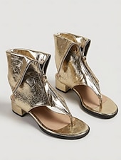 tanie Kobiety-Damskie czarne sandały gladiatorki ze sztucznej skóry zapinane na zamek błyskawiczny z przodu - awangardowe niskie botki na klockowym obcasie, wygodne letnie buty w stylu punk na festiwale muzyczne na