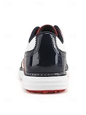 voordelige Heren Golf Schoenen-Rode en witte golfschoenen voor heren, ademend bovenwerk met gripvaste buitenzool, lichtgewicht en comfortabel, ideaal voor golfers en buitensporters.