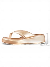 baratos Sandálias plataforma anabela-Chinelo feminino amarelo chique com plataforma - sandálias minimalistas de bico aberto com tiras acolchoadas - calçado sofisticado para férias tropicais e para usar à beira da piscina.
