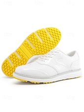 voordelige Heren Golf Schoenen-Rode en witte golfschoenen voor heren, ademend bovenwerk met gripvaste buitenzool, lichtgewicht en comfortabel, ideaal voor golfers en buitensporters.