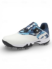 ieftine Încălțăminte de golf pentru bărbați-Adidași de golf pentru bărbați, albi și verzi, cu talpă cu crampoane, confortabili și rezistenți, perfecți pentru terenuri de golf și ieșiri active