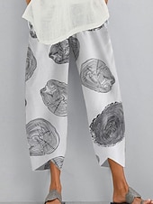 billige Straight-Leg Bukser-Dame Capri-bukser Sommerbukser Harem-bukser Ferie Grunnleggende Fritid Kalv lengde Middels midje عادي Lomme Elastisk midje comfy Myk Bekvem Mikroelastisk utendørs Feriereise Gate Blå Svart Hvit Rød