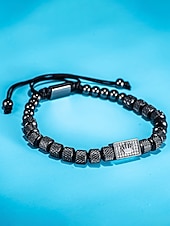 お買い得  結婚 ACC-メンズステンレススチールブレスレット、ゴールド、シルバー、ブラックカラー、輝く石が付いたクラウンデザイン、結婚式、カジュアルな日常着、ファッションジュエリーに最適