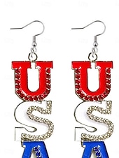 halpa Korvakorut-1 pari Korvakorut For Naisten Päivittäin Katu Festivaali Metalliseos Geometrinen Aakkosen muoto