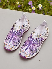 olcso Női tornacipők-női élénk színű, pillangómintás, bebújós tornacipő légpárnával - lélegző kötött sétacipő könnyű testmozgáshoz és hétköznapi kirándulásokhoz