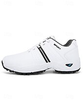 ieftine Încălțăminte de golf pentru bărbați-Pantofi de golf albi pentru bărbați, față respirabilă cu talpă amortizată, design atletic ușor, ideali pentru jucătorii de golf și terenurile de golf în aer liber