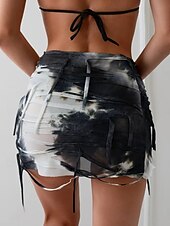 abordables Vestidos de playa-Mujer Bañadores Tapadera Falda Traje de baño Malla Vacaciones Ropa de playa Tie-dye Sin Mangas Trajes de baño