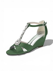 cheap Women-Women's Pink Satin Crystal Wedge Sandals – Elegant Dressy Style for Resort Evenings