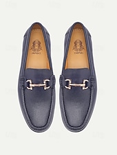 cheap Loafers-Men's Elegant Blue Leather Loafers – Comfortable and Stylish, Perfect for Weddings, Formal Events and Special Occasions