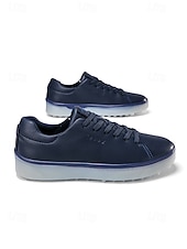 cheap Men's Golf Shoes-Men's White Golf Shoes, Lightweight Breathable Upper, Cushioned Grip Sole, Clean Sport Style for Golfers &amp; Outdoor Play