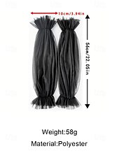 baratos Casamento ACC-Luvas femininas de tule com mangas bufantes – nas cores preto e branco, em tecido de malha macio e elegante, perfeitas para casamentos, festas e eventos noturnos.