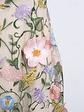 cheap Semi-formal / Cocktail-Sheath Column Ankle Length Wedding Guest Dress Wedding Guest Dresses Elegant Sleeveless Strapless Wedding with Embroidered Flower