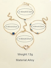 tanie Walentynki-Zestaw bransoletek z zawieszkami w kształcie serca dla kobiet, wielokolorowe bransoletki ze stopu z kryształkami, elegancka i romantyczna biżuteria dla kobiet, idealna na walentynki, na co dzień, na randkę i do codziennych stylizacji