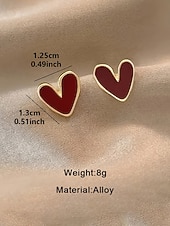 billige Valentinsdag-Hjerteøreringer til dame, legeringsmateriale, flere hjertestiler, søt og romantisk design, passer for kvinner, perfekt til valentinsdagen, bryllup og romantiske anledninger