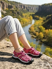 baratos Sandálias de Desporto-Sandálias esportivas femininas para atividades ao ar livre – design respirável de secagem rápida com sola de borracha antiderrapante, estilo esportivo leve para mulheres, ideal para caminhadas, passeios, viagens, acampamentos e aventuras de verão.
