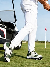 Χαμηλού Κόστους Ανδρικά Παπούτσια Γκολφ-Ανδρικά κόκκινα και μαύρα παπούτσια γκολφ – υψηλής ποιότητας συνθετικό δέρμα, αδιάβροχα, ιδανικά για γκολφ και ενεργό τρόπο ζωής σε εξωτερικούς χώρους