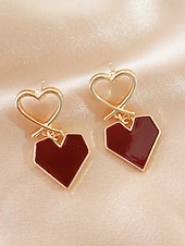 billige Valentinsdag-Hjerteøreringer til dame, legeringsmateriale, flere hjertestiler, søt og romantisk design, passer for kvinner, perfekt til valentinsdagen, bryllup og romantiske anledninger