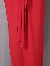 abordables Semi-formal / Cóctel-Two Piece Sheath Column Floor Length Wedding Guest Dress Wedding Guest Dresses Elegant Daily Cap Sleeve Halter Neck Garden Party Wedding with Ruched