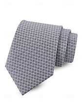 abordables Boda ACC-Corbata de poliéster para hombre, con diseño de cuadrícula pequeña, varios colores, largo ajustable, adecuada para bodas, negocios y viajes diarios.