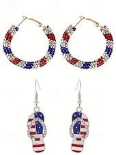  Vereinigte Staaten 250. Jubiläum Damen thematische Acryl Ohrringe – Mehrere Designs Rot Weiß und Blau perfekt für den Unabhängigkeitstag und US-Feierlichkeiten