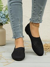 economico Ballerine da donna-scarpe slip-on da donna in Flyknit traforato azzurro cielo – design traspirante e leggero per passeggiate quotidiane, lavoro, shopping, viaggi e comfort casual