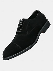 baratos Sapatos Oxford-sapatos oxford masculinos de camurça marrom – sapatos sociais clássicos com cadarço para ocasiões formais e de negócios, calçados confortáveis e elegantes