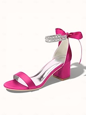economico sposa-sandali da donna con tacco a blocco color argento, scarpe da sposa aperte con cinturino alla caviglia in cristallo per matrimoni in chiesa