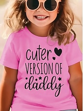 abordables Humour ludique 3D de la fille-Fille 3D Graphique Lettre T-shirt Manche Courte Impression 3D Été Printemps Sports Mode Streetwear Enfants 4-12 ans Col Rond Occasionnel Quotidien Extérieur Coupe régulière