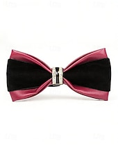 abordables Boda ACC-Pajarita de piel sintética para hombre: pajarita formal multicolor con detalle de diamantes de imitación, correa de cuello ajustable, estilo clásico y moderno para novios, bodas, San Valentín, fiestas y eventos formales.