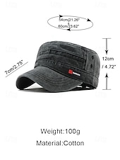 お買い得  メンズ帽子-メンズコットンミリタリーキャップ、調節可能なカジュアルアーミースタイルの帽子、複数の色、軽量で通気性のあるデザイン、メンズアウトドア&amp;日常のカジュアルな帽子