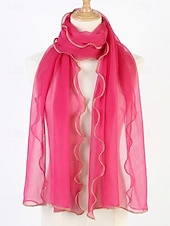 baratos Lenços Femininos-Lenço feminino leve em poliéster – várias cores, design macio e elegante, ideal para férias e uso casual no dia a dia.