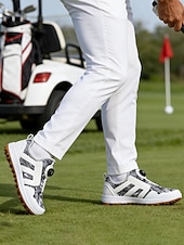 ieftine Încălțăminte de golf pentru bărbați-Pantofi de golf roșii pentru bărbați, parte superioară ușoară și respirabilă, talpă absorbantă de șocuri, stil atletic performant pentru terenuri de golf și sporturi în aer liber