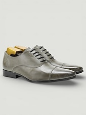ieftine Pantofi Oxford-pantofi oxford din piele sintetică gri vintage pentru bărbați – pantofi de rochie formali cu șireturi, cu design cu vârf, pentru afaceri și ocazii speciale