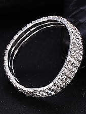 levne Svatba ACC-Dámský náramek na kotník s křišťálovými kamínky, materiál slitina s možností výběru šířky, elegantní třpytivý styl pro svatby, večírky, večerní akce a formální příležitosti