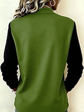 baratos Moletons e moletons de St Patrick-Moletom Feminino de São Patrício Pullover com Zíper Moletom Gráfico Shamrock Moda Casual Manga Longa Decote Redondo Zíper Metade Tops Regulares Roupas de Rua Diárias Estampado Verde Outono Inverno