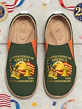  250η Επέτειος Ηνωμένων Πολιτειών Γυναικεία Παπούτσια Slip-On με εκτύπωση ΗΠΑ – Ελαφριά Παπούτσια Περιπάτου Πατριωτικός Αστικός Στυλ για Καθημερινή Χρήση Φεστιβάλ και Ταξίδια