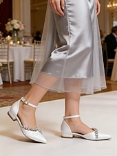 abordables mariée-Chaussures élégantes pour femmes, à petit talon pointu, ornées d'une bride en cristal, idéales pour les mariages formels – des escarpins confortables pour les occasions spéciales.