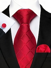 Недорогие Свадьба ACC-Набор мужских галстуков, нагрудных платков и запонок, полиэстер, разноцветные, для торжественных случаев, жениха, свадьбы, Дня святого Валентина, деловых мероприятий.