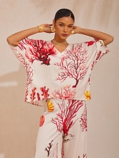 levne košile, topy a halenky-hedvábný saténový top Coral Riviera