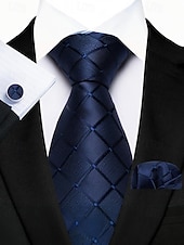 Недорогие Свадьба ACC-Набор мужских галстуков, нагрудных платков и запонок, полиэстер, разноцветные, для торжественных случаев, жениха, свадьбы, Дня святого Валентина, деловых мероприятий.