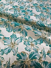  A-linje Gulvlengde Kveldskjoler Elegant Blomster Pastell 3/4 ermer Firkantet hals Bryllup Formell Jacquard med Sløyfe(r) Spalte