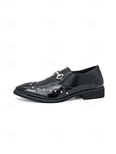 ieftine Mocasini-Mocasini aurii pentru bărbați – pantofi eleganți cu cataramă decorativă, ideali pentru evenimente formale, petreceri și nunți