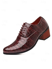 abordables Chaussures Oxford-Chaussures habillées pour hommes en similicuir bordeaux à motif croco – chaussures élégantes et formelles pour les mariages, les témoins et les occasions spéciales.