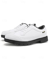 economico Scarpe da Golf da Uomo-Per uomo Vintage Sportivo Casual All'aperto Golf Microfibra Confortevole Allacciatura Nero Bianco Giallo Estate Primavera Autunno