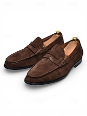economico Mocassini-mocassini da uomo in vera pelle: eleganti mocassini slip-on in pelle di vacchetta blu per matrimoni ed eventi semi-formali