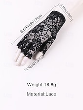 baratos Casamento ACC-Luvas femininas sem dedos com renda, em poliéster, diversas cores, perfeitas para casamentos e festas.